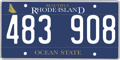 RI license plate 483908