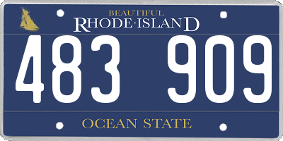 RI license plate 483909