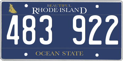 RI license plate 483922
