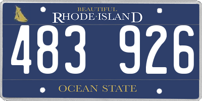 RI license plate 483926
