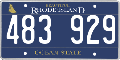 RI license plate 483929