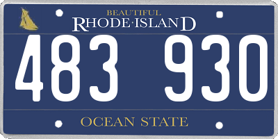 RI license plate 483930
