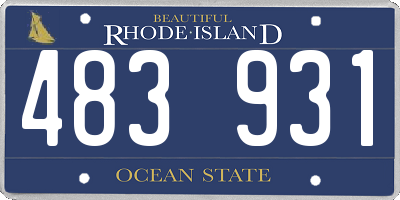 RI license plate 483931
