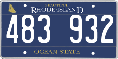 RI license plate 483932