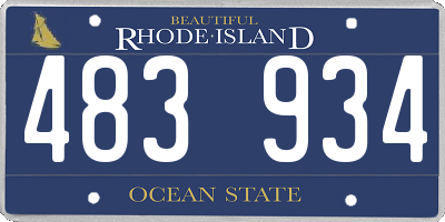 RI license plate 483934