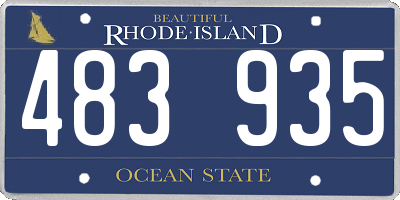 RI license plate 483935