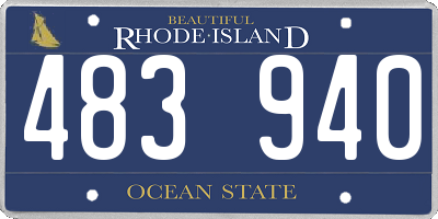 RI license plate 483940