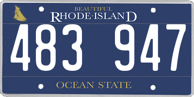 RI license plate 483947