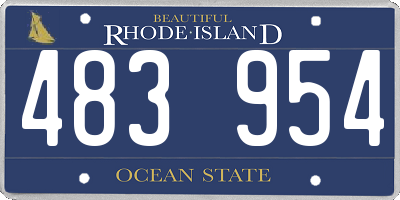 RI license plate 483954