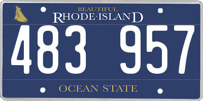 RI license plate 483957