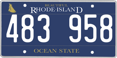 RI license plate 483958
