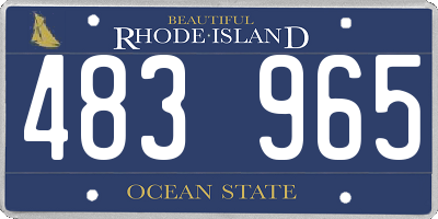 RI license plate 483965
