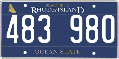 RI license plate 483980