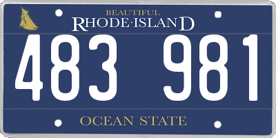 RI license plate 483981