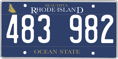 RI license plate 483982