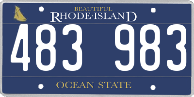 RI license plate 483983