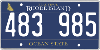 RI license plate 483985