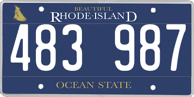 RI license plate 483987