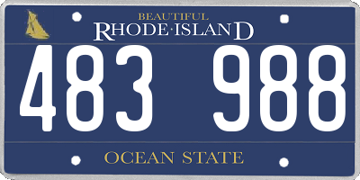 RI license plate 483988