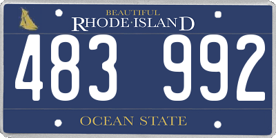 RI license plate 483992