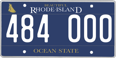 RI license plate 484000