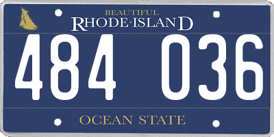 RI license plate 484036