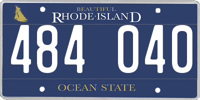 RI license plate 484040