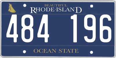 RI license plate 484196