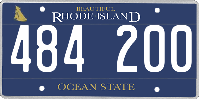 RI license plate 484200