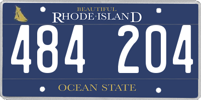 RI license plate 484204