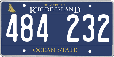 RI license plate 484232