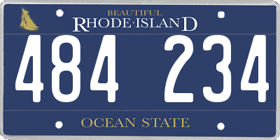 RI license plate 484234