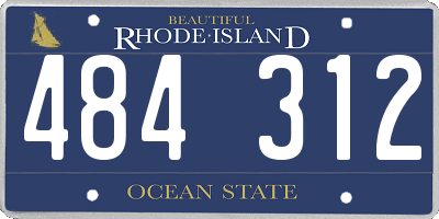 RI license plate 484312