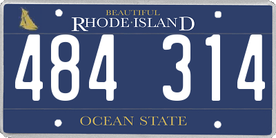RI license plate 484314