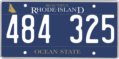 RI license plate 484325