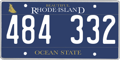 RI license plate 484332