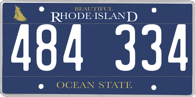 RI license plate 484334