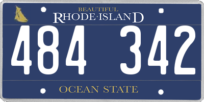 RI license plate 484342