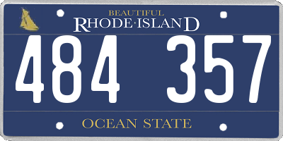 RI license plate 484357