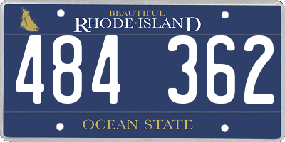 RI license plate 484362