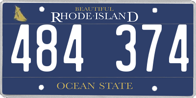 RI license plate 484374