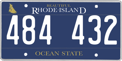 RI license plate 484432