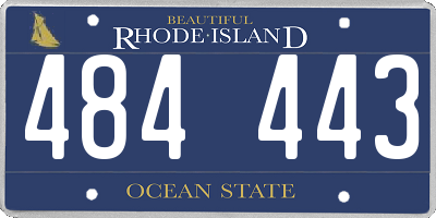 RI license plate 484443