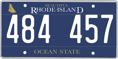 RI license plate 484457