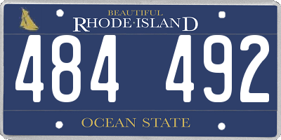 RI license plate 484492