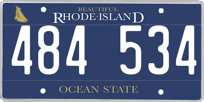 RI license plate 484534