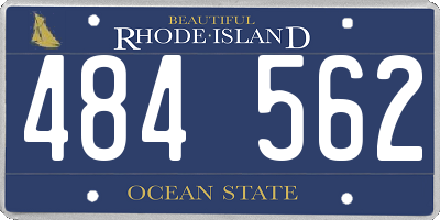 RI license plate 484562
