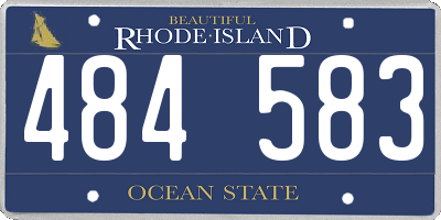 RI license plate 484583
