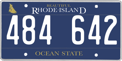 RI license plate 484642