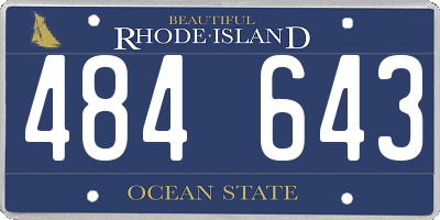 RI license plate 484643